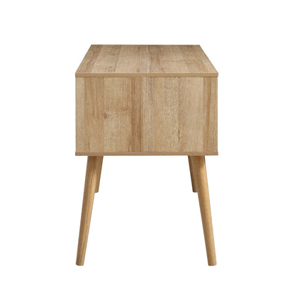 Bureau 2 portes en rotin tressé Frances, naturel