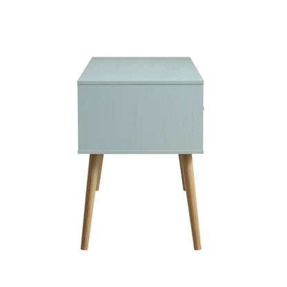 Bureau 2 portes en rotin tressé Frances, menthe