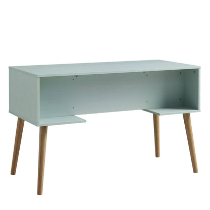 Bureau 2 portes en rotin tressé Frances, menthe