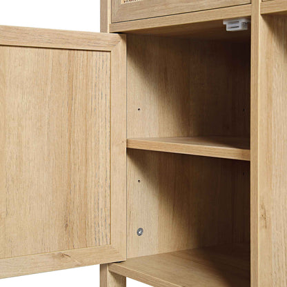 Bureau 3 tiroirs en rotin tressé Frances, naturel