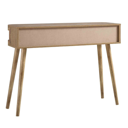 Table Izzy courbée en rotin à 2 portes, naturel