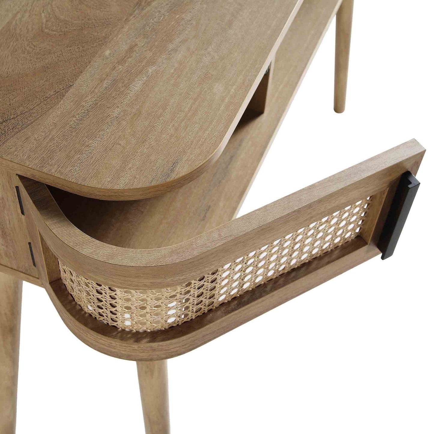 Table Izzy courbée en rotin à 2 portes, naturel