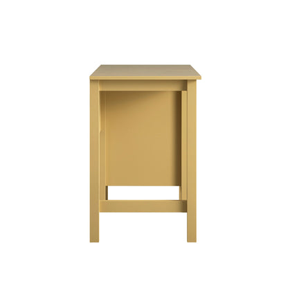 Bureau Oakham, rotin jaune