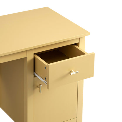 Bureau Oakham, rotin jaune