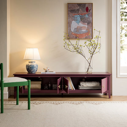 Meuble TV Oakham 180 cm de large, cerisier sauvage