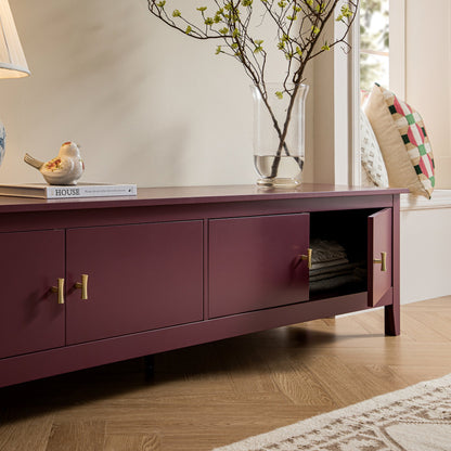 Meuble TV Oakham 180 cm de large, cerisier sauvage