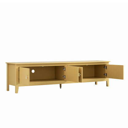 Meuble TV Oakham 180 cm de large, rotin jaune