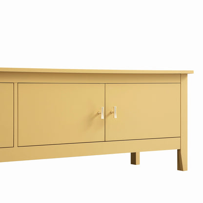 Meuble TV Oakham 180 cm de large, rotin jaune