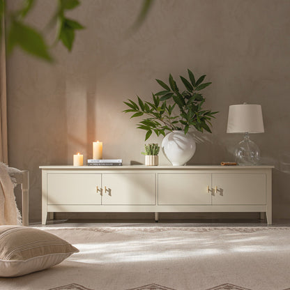 Meuble TV Oakham 180 cm de large, blanc ombré