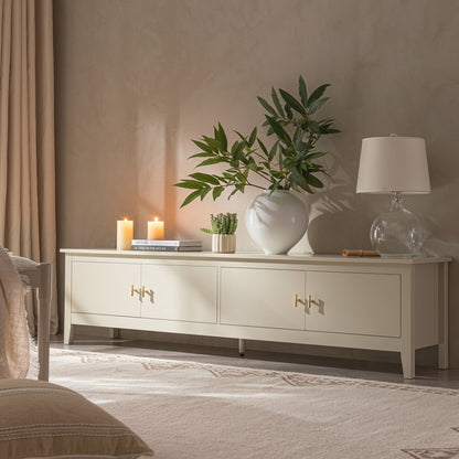 Meuble TV Oakham 180 cm de large, blanc ombré