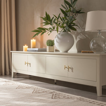 Meuble TV Oakham 180 cm de large, blanc ombré