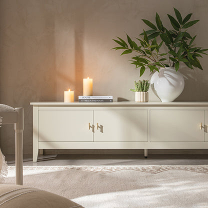 Meuble TV Oakham 180 cm de large, blanc ombré