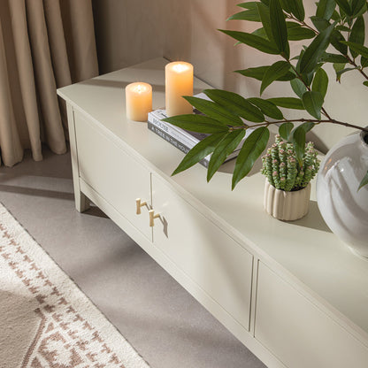 Meuble TV Oakham 180 cm de large, blanc ombré