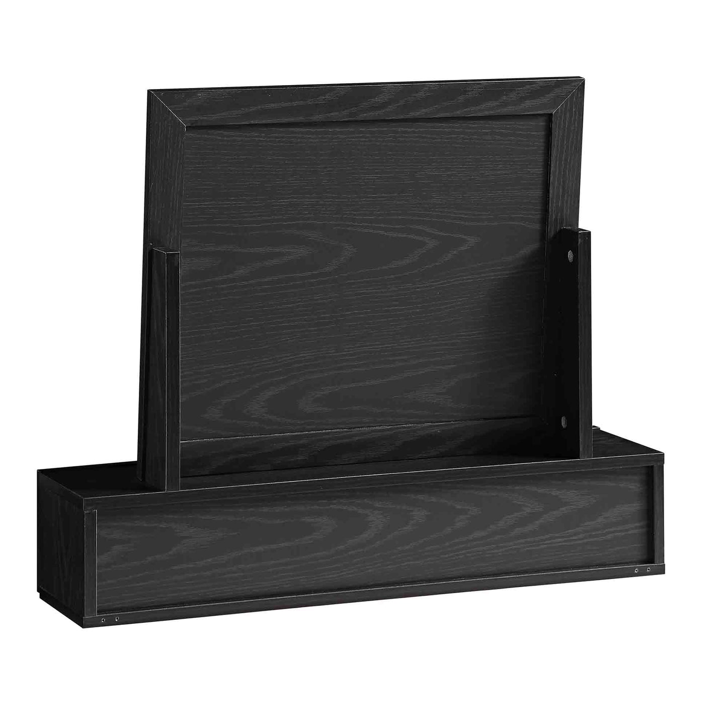 Miroir de courtoisie en rotin tressé Frances, noir