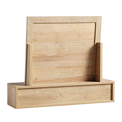 Miroir de courtoisie en rotin tressé Frances, naturel