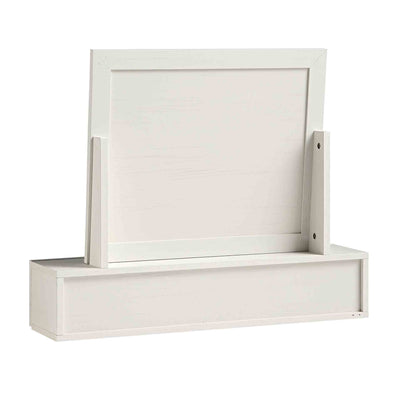 Miroir de courtoisie en rotin tressé Frances, blanc