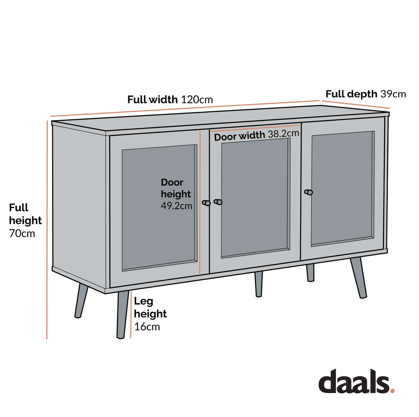 Buffet 3 portes en rotin tressé Frances, naturel