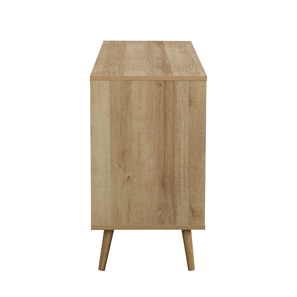 Buffet 3 portes en rotin tressé Frances, naturel