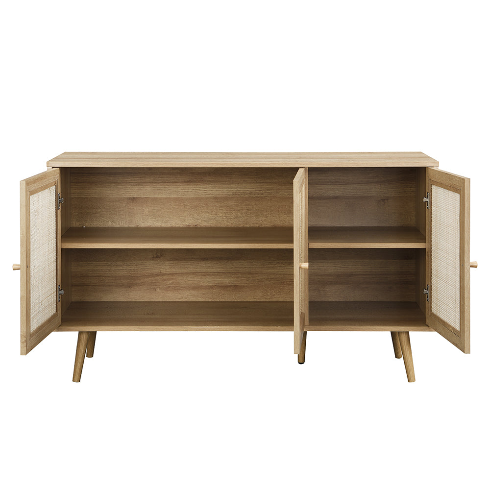 Buffet 3 portes en rotin tressé Frances, naturel