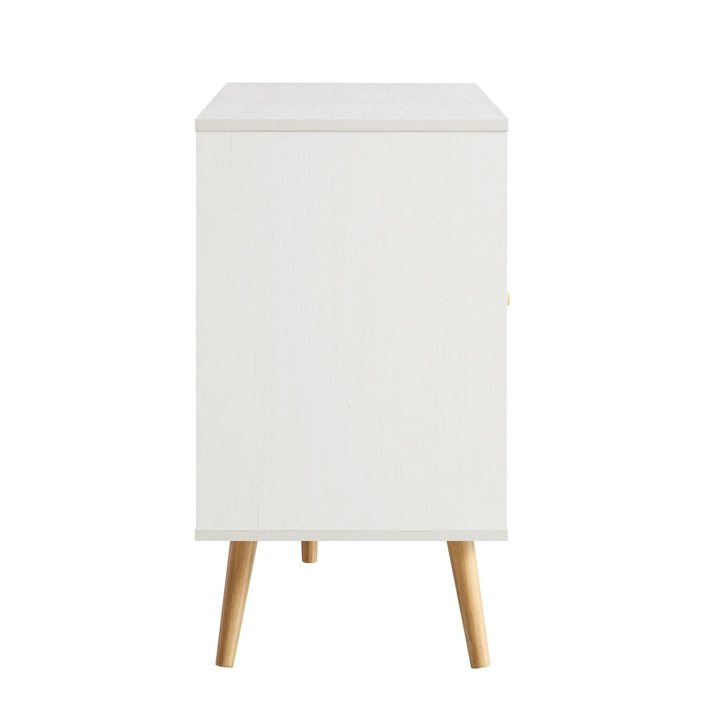 Buffet 3 portes en rotin tressé Frances, blanc