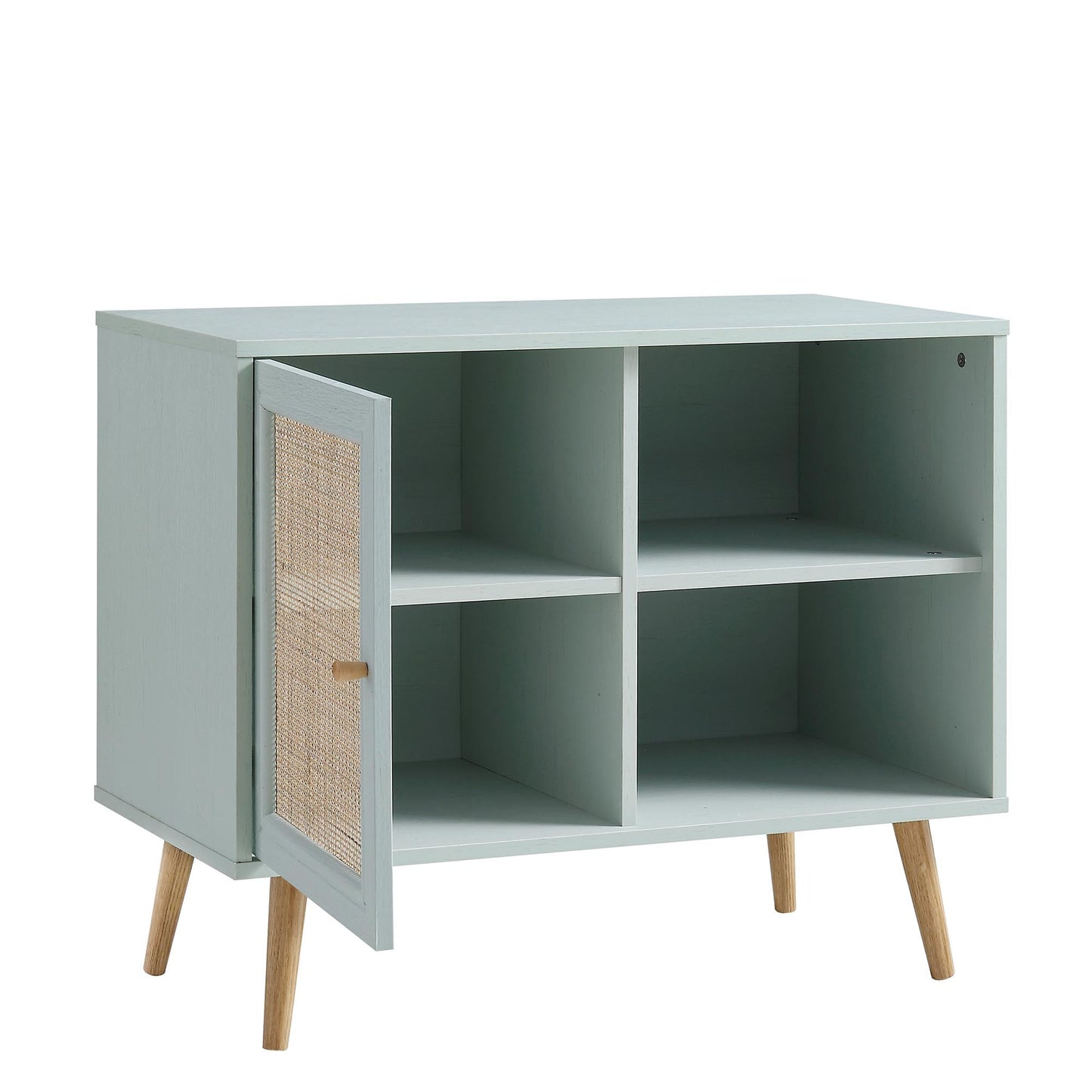 Armoire 1 porte en rotin tressé Frances couleur menthe