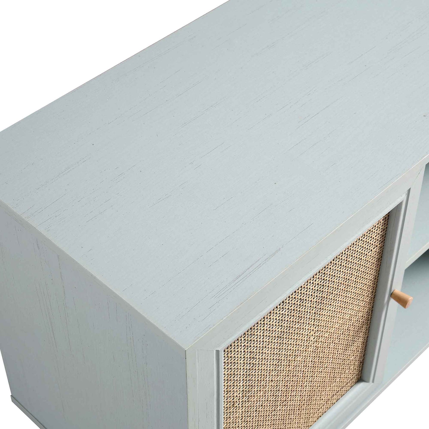 Armoire 1 porte en rotin tressé Frances couleur menthe