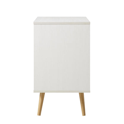 Armoire 1 porte en rotin tressé Frances, blanche