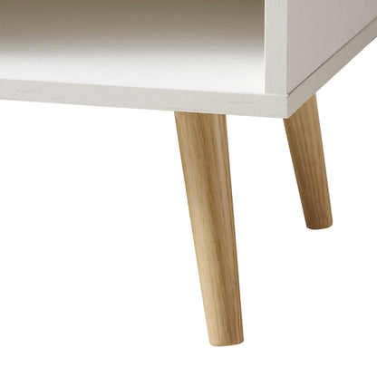 Armoire 1 porte en rotin tressé Frances, blanche