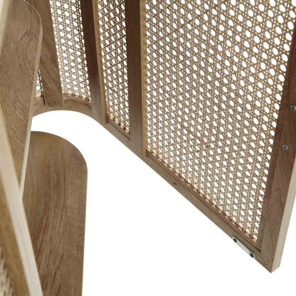 Grand buffet 3 portes en rotin courbé Izzy, naturel