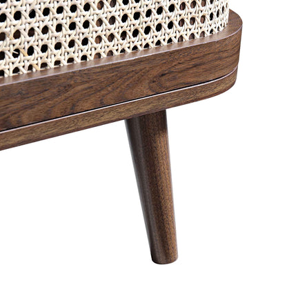 Grand buffet 3 portes en rotin courbé Izzy, noyer