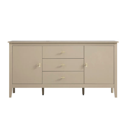 Buffet large Oakham avec tiroirs, gris foncé