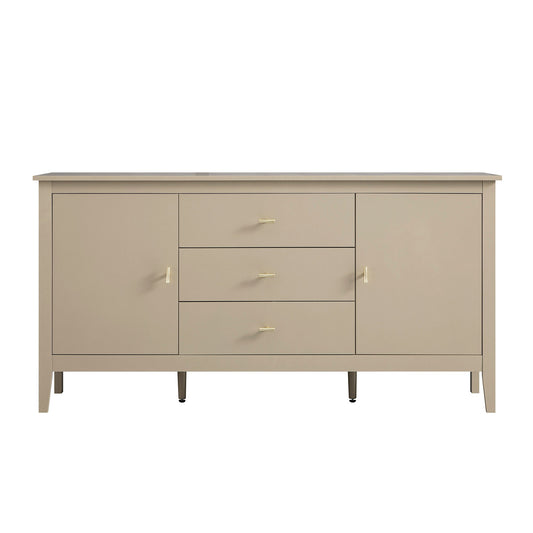 Buffet large Oakham avec tiroirs, gris foncé