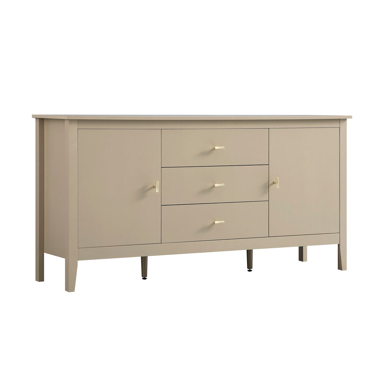 Buffet large Oakham avec tiroirs, gris foncé