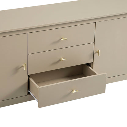 Buffet large Oakham avec tiroirs, gris foncé