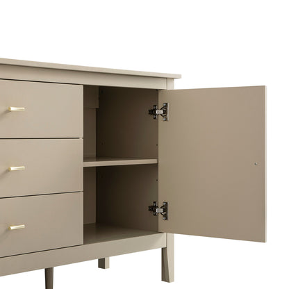 Buffet large Oakham avec tiroirs, gris foncé