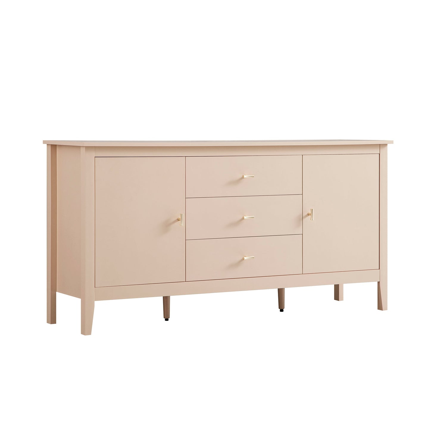 Buffet large Oakham avec tiroirs, rose nude