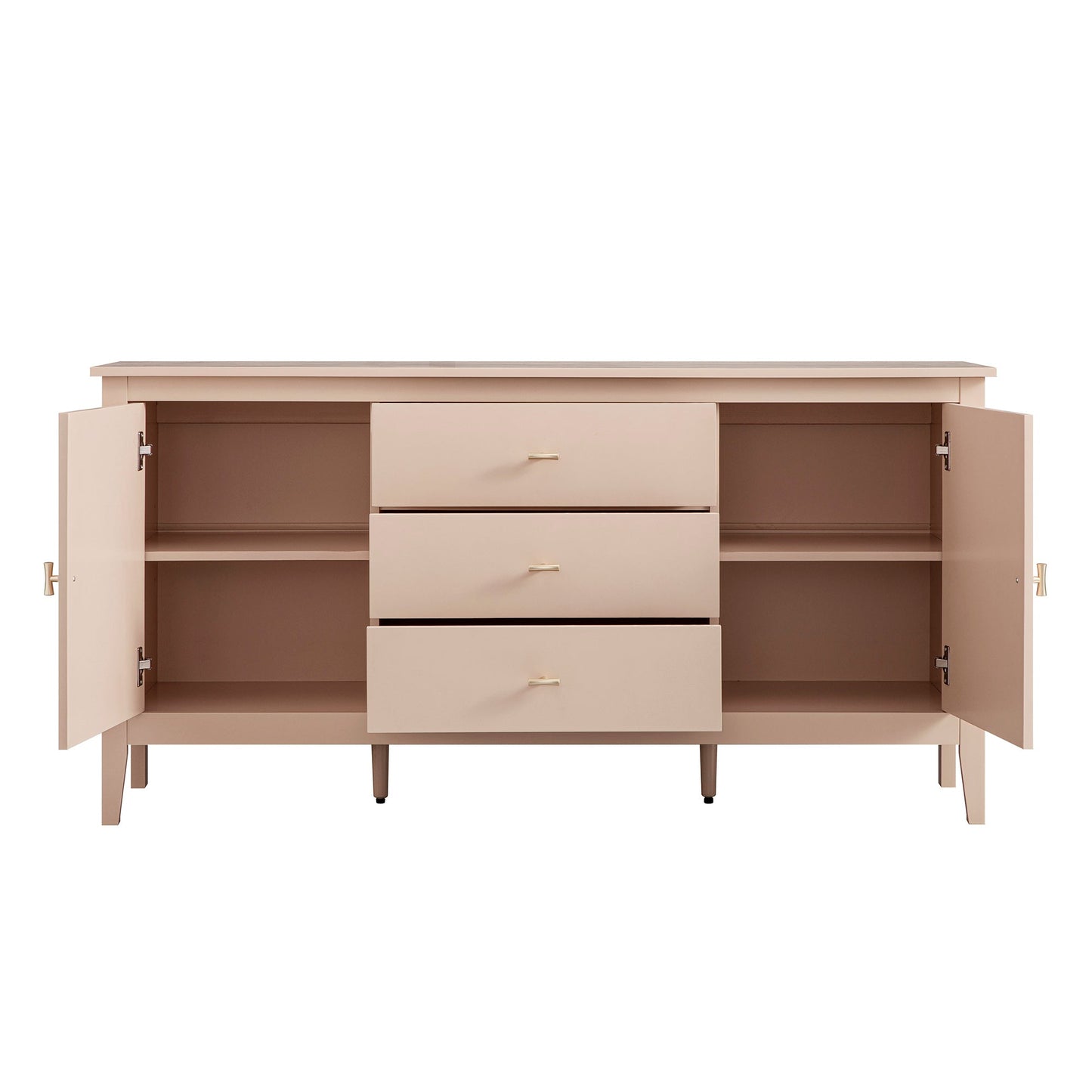Buffet large Oakham avec tiroirs, rose nude