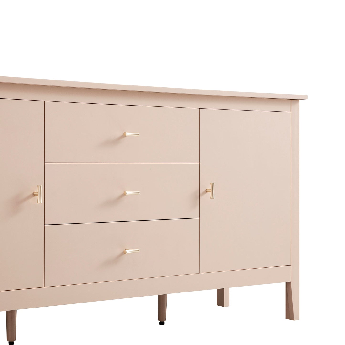 Buffet large Oakham avec tiroirs, rose nude