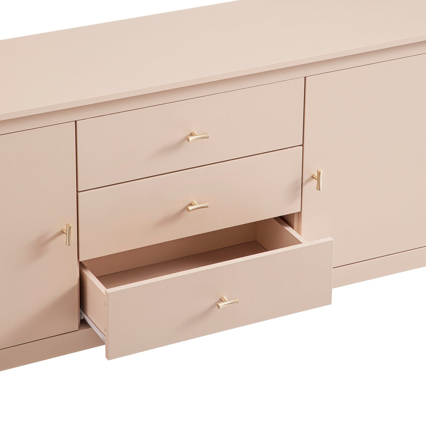 Buffet large Oakham avec tiroirs, rose nude