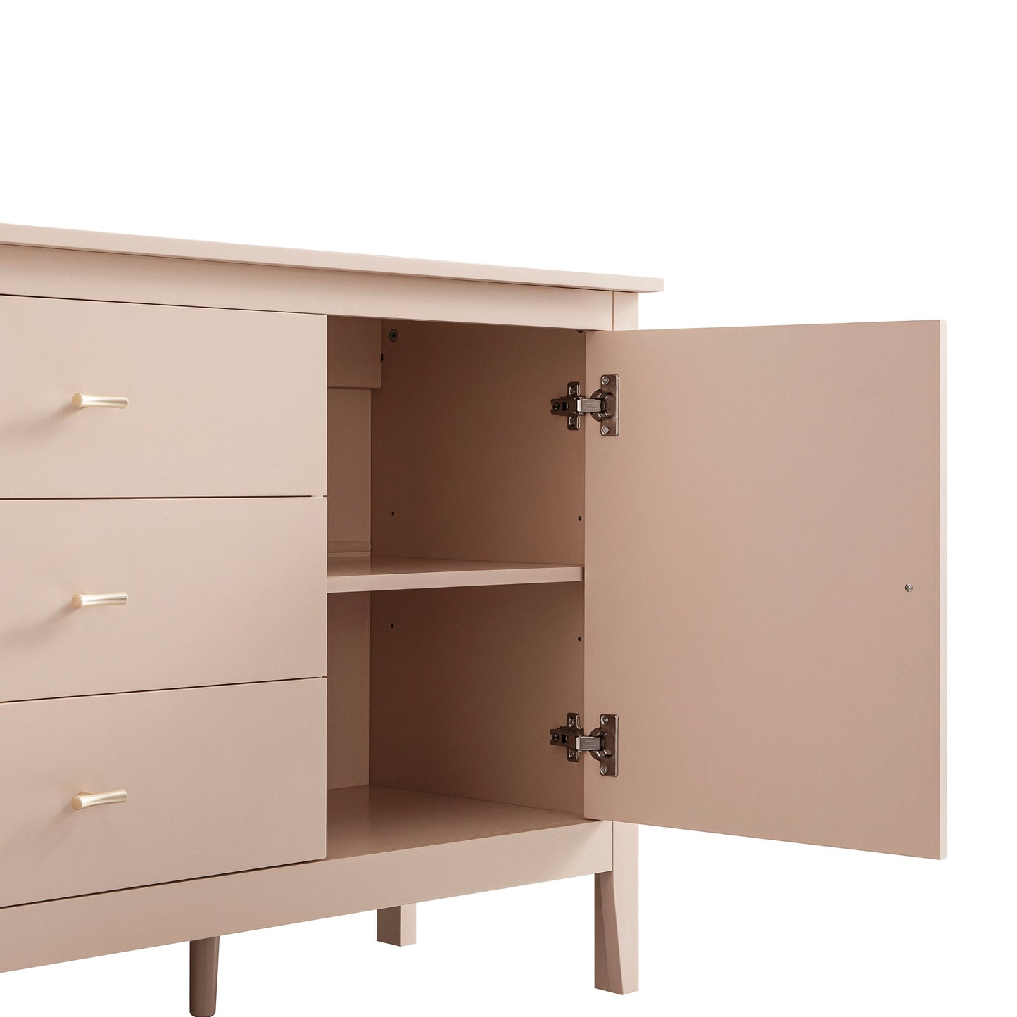 Buffet large Oakham avec tiroirs, rose nude