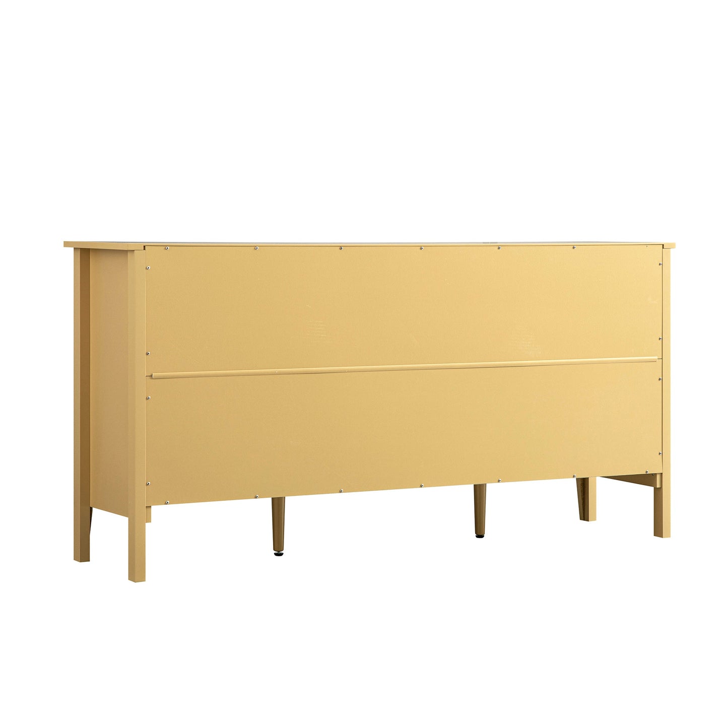Buffet large Oakham avec tiroirs, rotin jaune