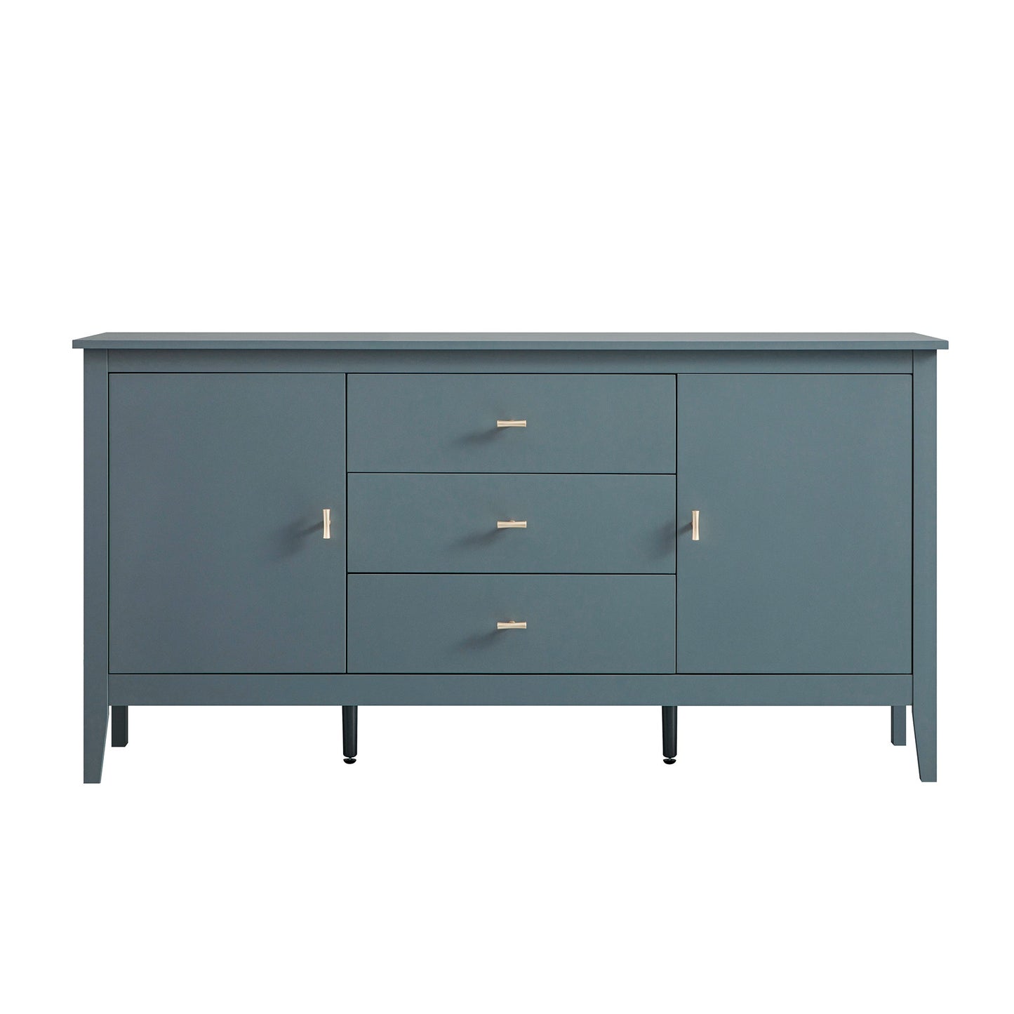Buffet large Oakham avec tiroirs, bleu orage
