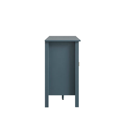 Buffet large Oakham avec tiroirs, bleu orage