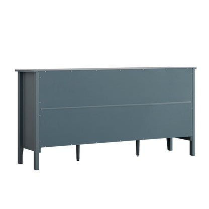 Buffet large Oakham avec tiroirs, bleu orage