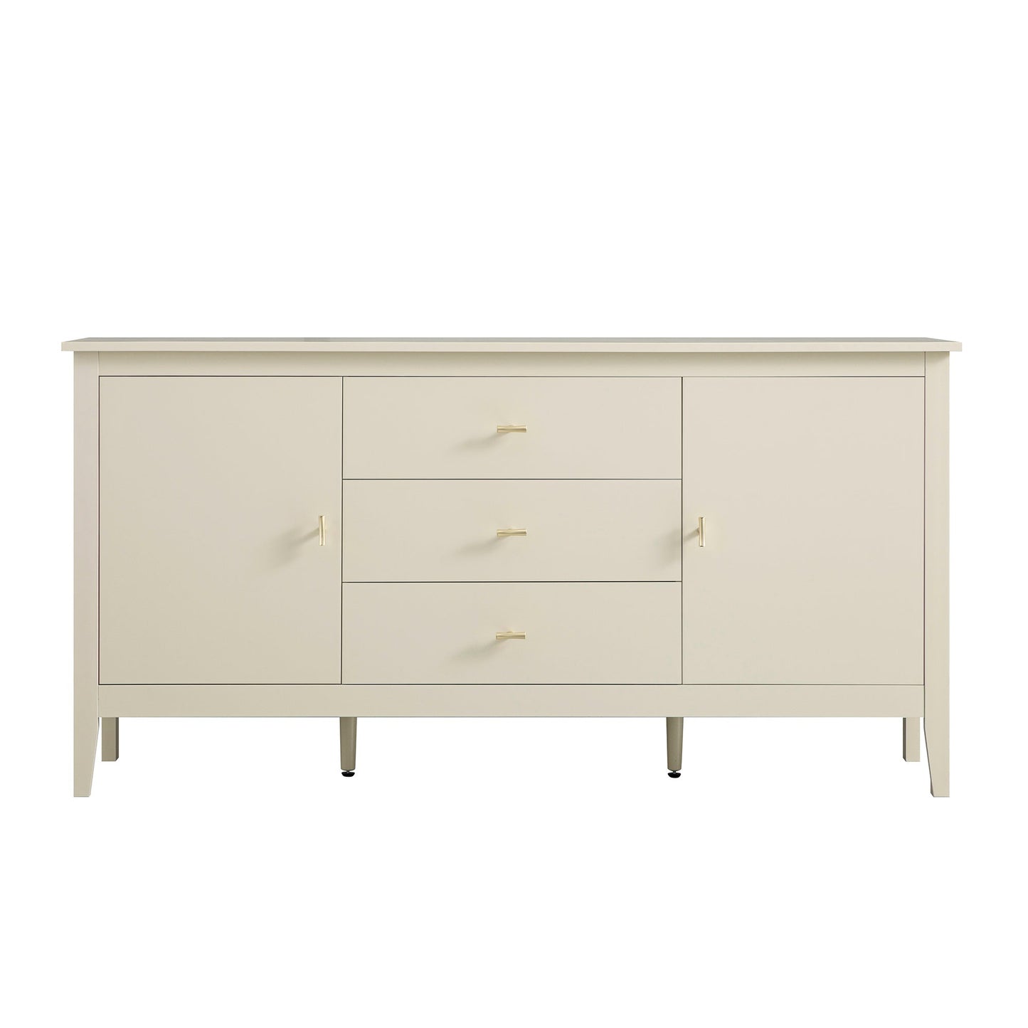 Buffet large Oakham avec tiroirs, blanc ombré