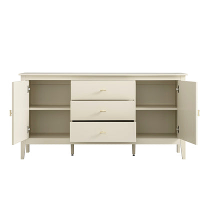 Buffet large Oakham avec tiroirs, blanc ombré
