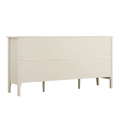Buffet large Oakham avec tiroirs, blanc ombré