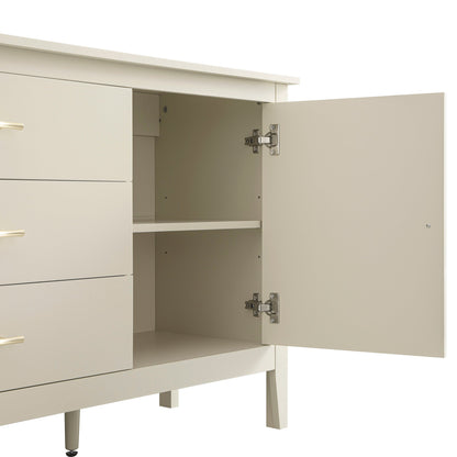 Buffet large Oakham avec tiroirs, blanc ombré