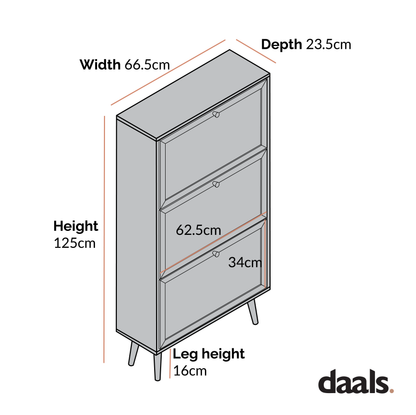 Meuble de rangement à chaussures à 3 niveaux en rotin Frances, menthe