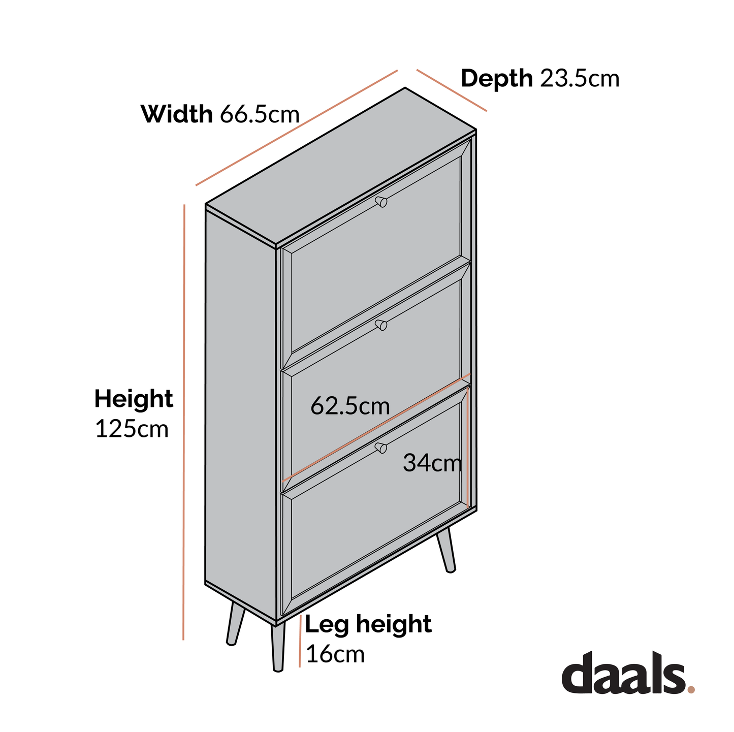 Meuble de rangement à chaussures à 3 niveaux en rotin Frances, noir